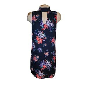 Skies are‎ Blue Womens Navy Blue Floral Dress Medium